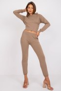 Spodnie Komplet Model EM-KMPL-378.04 Dark Beige - Ex Moda Ex Moda Spodnie Komplet Model EM-KMPL-378.04 Dark Beige - Ex Moda Ex Moda