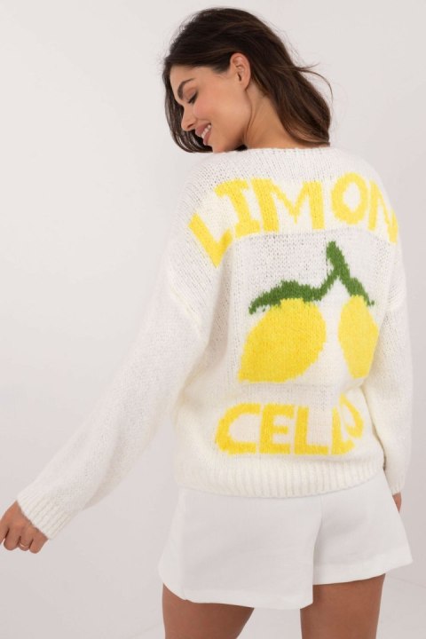 Sweter Damski Model MI-SW-2108.92 Ecru - Italy Moda Italy Moda Sweter Damski Model MI-SW-2108.92 Ecru - Italy Moda Italy Moda