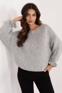 Sweter Damski Model MI-SW-2912.10X Grey - Italy Moda Italy Moda Sweter Damski Model MI-SW-2912.10X Grey - Italy Moda Italy Moda