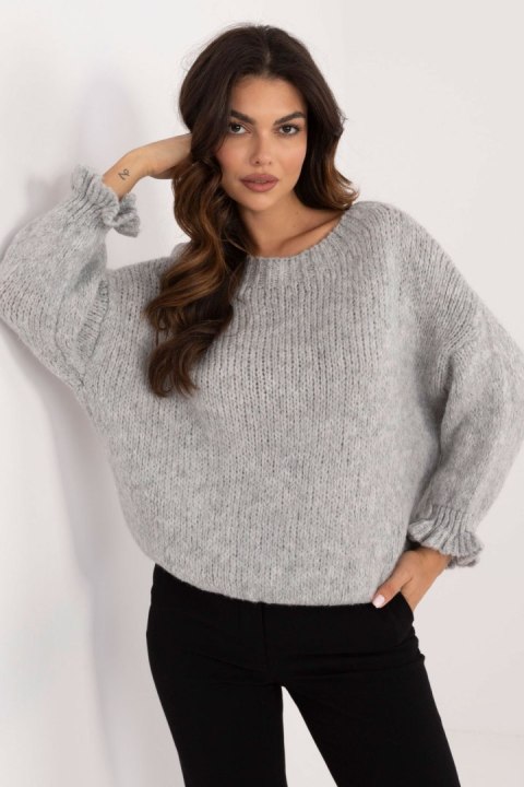 Sweter Damski Model MI-SW-2912.10X Grey - Italy Moda Italy Moda Sweter Damski Model MI-SW-2912.10X Grey - Italy Moda Italy Moda