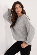 Sweter Damski Model MI-SW-2912.10X Grey - Italy Moda Italy Moda Sweter Damski Model MI-SW-2912.10X Grey - Italy Moda Italy Moda