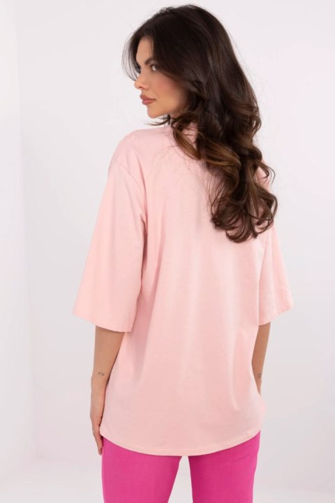 Tshirt Damski Model MI-TS-M736-1.36 Light Pink - Italy Moda Italy Moda Tshirt Damski Model MI-TS-M736-1.36 Light Pink - Italy Moda Italy Moda