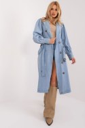 Płaszcz Damski Model NM-PL-TR295.22 Light Blue - NM NM Płaszcz Damski Model NM-PL-TR295.22 Light Blue - NM NM