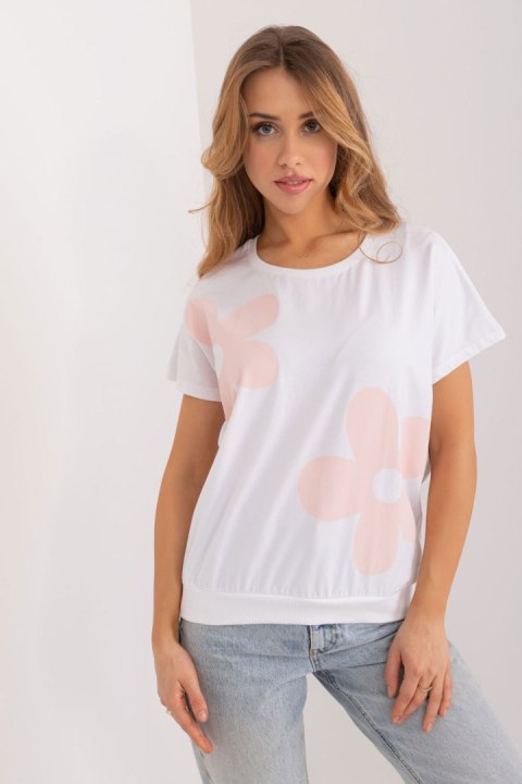 Bluzka Model RV-BZ-9628.26X White/Pink - Rue Paris Rue Paris Bluzka Model RV-BZ-9628.26X White/Pink - Rue Paris Rue Paris