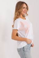 Bluzka Model RV-BZ-9628.26X White/Pink - Rue Paris Rue Paris Bluzka Model RV-BZ-9628.26X White/Pink - Rue Paris Rue Paris