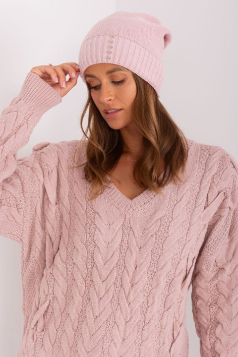Czapka Damska Model JK-CZ-13-1.20 Light Pink - Rue Paris Rue Paris Czapka Damska Model JK-CZ-13-1.20 Light Pink - Rue Paris Rue Paris