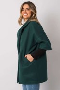 Płaszcz Damski Model CHA-PL-0409.30X Dark Green - Rue Paris Rue Paris Płaszcz Damski Model CHA-PL-0409.30X Dark Green - Rue Paris Rue Paris