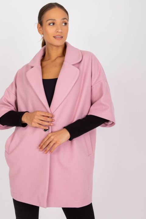 Płaszcz Damski Model CHA-PL-0409.30X Light Pink - Rue Paris Rue Paris Płaszcz Damski Model CHA-PL-0409.30X Light Pink - Rue Paris Rue Paris