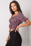 Bluzka Model RO-BZ-2516-9.34 Black/Pink - Rue Paris Rue Paris Bluzka Model RO-BZ-2516-9.34 Black/Pink - Rue Paris Rue Paris