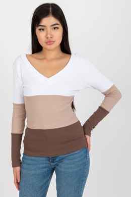 Bluzka Model RV-BZ-8429.18P White/Brown - Rue Paris Rue Paris