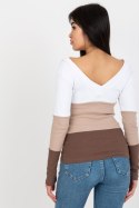 Bluzka Model RV-BZ-8429.18P White/Brown - Rue Paris Rue Paris Bluzka Model RV-BZ-8429.18P White/Brown - Rue Paris Rue Paris