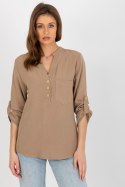 Bluzka Model WN-KS-VE51.11X Dark Beige - Rue Paris Rue Paris Bluzka Model WN-KS-VE51.11X Dark Beige - Rue Paris Rue Paris