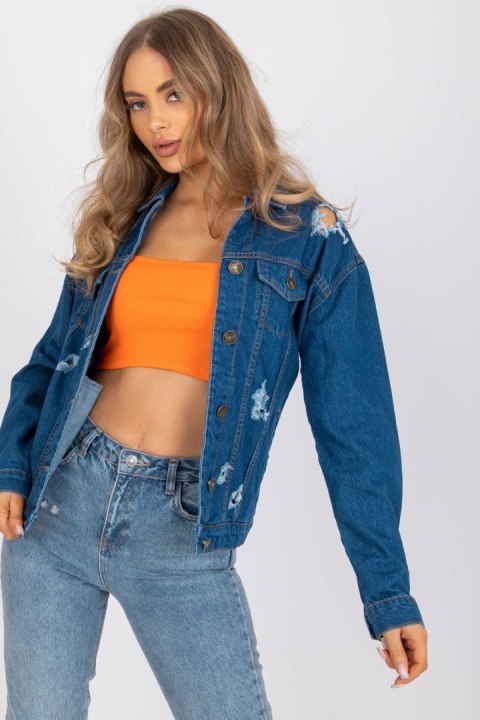 Kurtka Damska Model RO-KR-CKT-4006.16X Blue - Rue Paris Rue Paris Kurtka Damska Model RO-KR-CKT-4006.16X Blue - Rue Paris Rue Paris