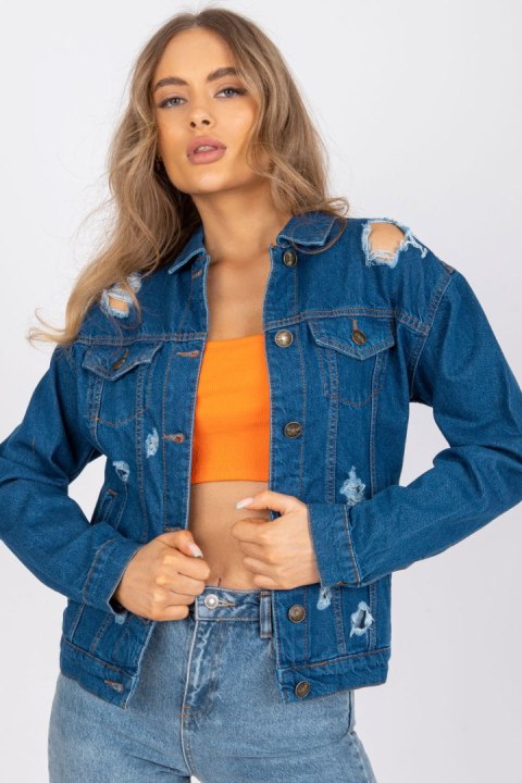 Kurtka Damska Model RO-KR-CKT-4006.16X Blue - Rue Paris Rue Paris Kurtka Damska Model RO-KR-CKT-4006.16X Blue - Rue Paris Rue Paris