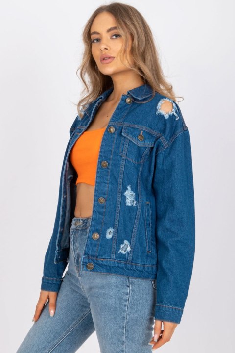 Kurtka Damska Model RO-KR-CKT-4006.16X Blue - Rue Paris Rue Paris Kurtka Damska Model RO-KR-CKT-4006.16X Blue - Rue Paris Rue Paris