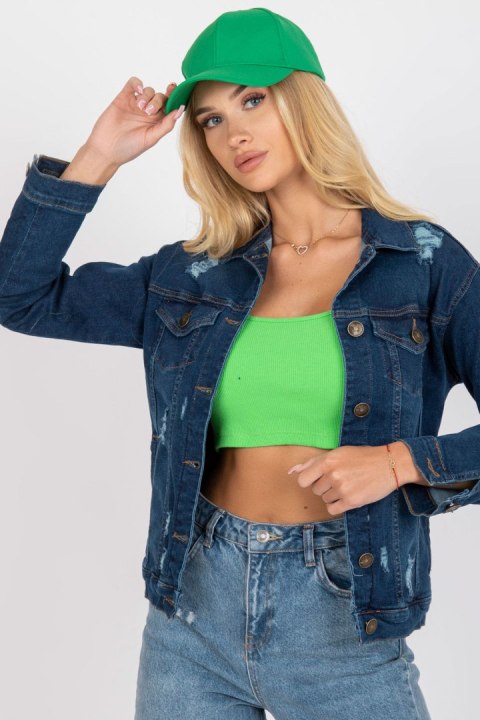 Kurtka Damska Model RO-KR-CKT-4006.16X Dark Blue - Rue Paris Rue Paris Kurtka Damska Model RO-KR-CKT-4006.16X Dark Blue - Rue Paris Rue Paris