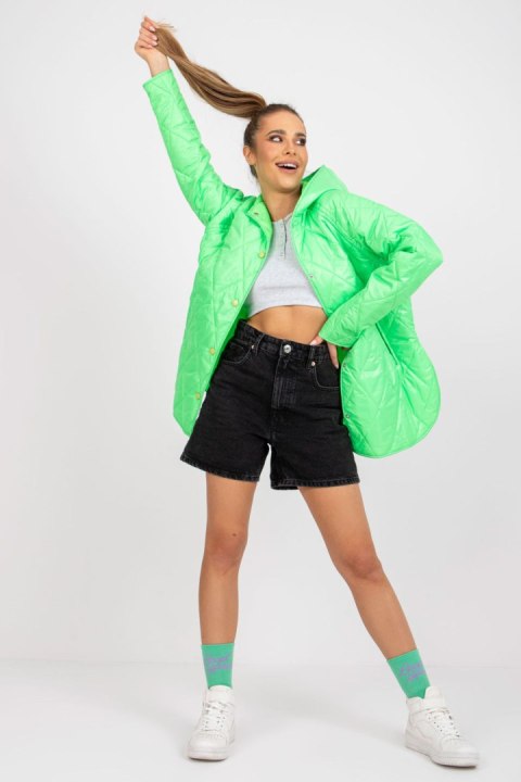 Kurtka Damska Model RV-KR-004.95P Fluo Green - Rue Paris Rue Paris Kurtka Damska Model RV-KR-004.95P Fluo Green - Rue Paris Rue Paris