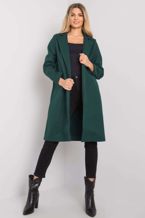 Płaszcz Damski Model CHA-PL-0402.33P Dark Green - Rue Paris Rue Paris Płaszcz Damski Model CHA-PL-0402.33P Dark Green - Rue Paris Rue Paris