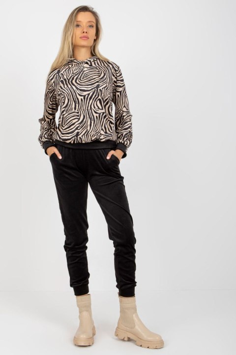 Spodnie Komplet Model WN-KMPL-2410.01P Black/Beige - Rue Paris Rue Paris Spodnie Komplet Model WN-KMPL-2410.01P Black/Beige - Rue Paris Rue Paris