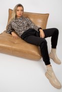 Spodnie Komplet Model WN-KMPL-2410.01P Black/Beige - Rue Paris Rue Paris Spodnie Komplet Model WN-KMPL-2410.01P Black/Beige - Rue Paris Rue Paris