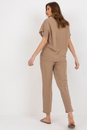 Spodnie Komplet Model WN-KMPL-VE41/42.68P Dark Beige - Rue Paris Rue Paris Spodnie Komplet Model WN-KMPL-VE41/42.68P Dark Beige - Rue Paris Rue Paris
