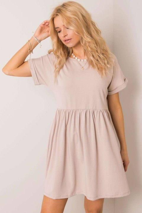 Sukienka Model RV-SK-5672.03P Beige - Rue Paris Rue Paris Sukienka Model RV-SK-5672.03P Beige - Rue Paris Rue Paris