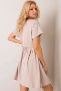 Sukienka Model RV-SK-5672.03P Beige - Rue Paris Rue Paris Sukienka Model RV-SK-5672.03P Beige - Rue Paris Rue Paris