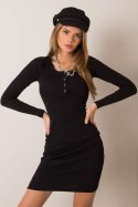 Sukienka Model RV-SK-5765.44P Black - Rue Paris Rue Paris Sukienka Model RV-SK-5765.44P Black - Rue Paris Rue Paris