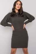 Sukienka Model RV-SK-6079.65 Dark Khaki - Rue Paris Rue Paris Sukienka Model RV-SK-6079.65 Dark Khaki - Rue Paris Rue Paris
