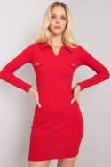 Sukienka Model RV-SK-7435.38 Red - Rue Paris Rue Paris Sukienka Model RV-SK-7435.38 Red - Rue Paris Rue Paris