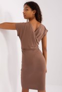 Sukienka Model RV-SK-8018.91 Light Brown - Rue Paris Rue Paris Sukienka Model RV-SK-8018.91 Light Brown - Rue Paris Rue Paris