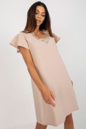 Sukienka Model WN-SK-VE45.09 Beige - Rue Paris Rue Paris Sukienka Model WN-SK-VE45.09 Beige - Rue Paris Rue Paris