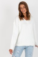 Sweter Damski Model LC-SW-0332.17 Ecru - Rue Paris Rue Paris Sweter Damski Model LC-SW-0332.17 Ecru - Rue Paris Rue Paris