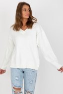 Sweter Damski Model LC-SW-0332.17 Ecru - Rue Paris Rue Paris Sweter Damski Model LC-SW-0332.17 Ecru - Rue Paris Rue Paris