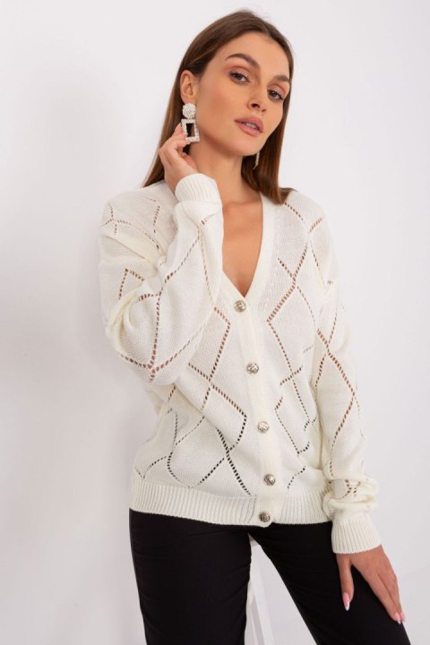 Sweter Damski Model LC-SW-A10-1.23X Ecru - Rue Paris Rue Paris Sweter Damski Model LC-SW-A10-1.23X Ecru - Rue Paris Rue Paris