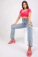 T-shirt Damski Model RV-TS-7537.52 Fluo Pink - Rue Paris Rue Paris T-shirt Damski Model RV-TS-7537.52 Fluo Pink - Rue Paris Rue Paris
