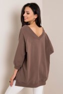Bluza Damska Model RV-BL-5676.09 Brown - Rue Paris Rue Paris Bluza Damska Model RV-BL-5676.09 Brown - Rue Paris Rue Paris