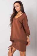 Bluza Damska Model RV-BL-5676.09 Dark Brown - Rue Paris Rue Paris Bluza Damska Model RV-BL-5676.09 Dark Brown - Rue Paris Rue Paris