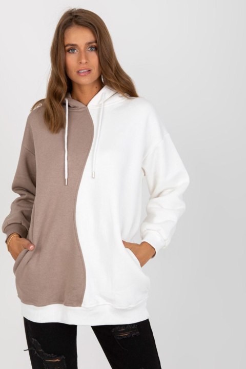 Bluza Damska Model RV-BL-8233.32X White/Beige - Rue Paris Rue Paris Bluza Damska Model RV-BL-8233.32X White/Beige - Rue Paris Rue Paris