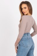 Bluzka Model RV-BZ-7532.29 Dark Beige - Rue Paris Rue Paris Bluzka Model RV-BZ-7532.29 Dark Beige - Rue Paris Rue Paris