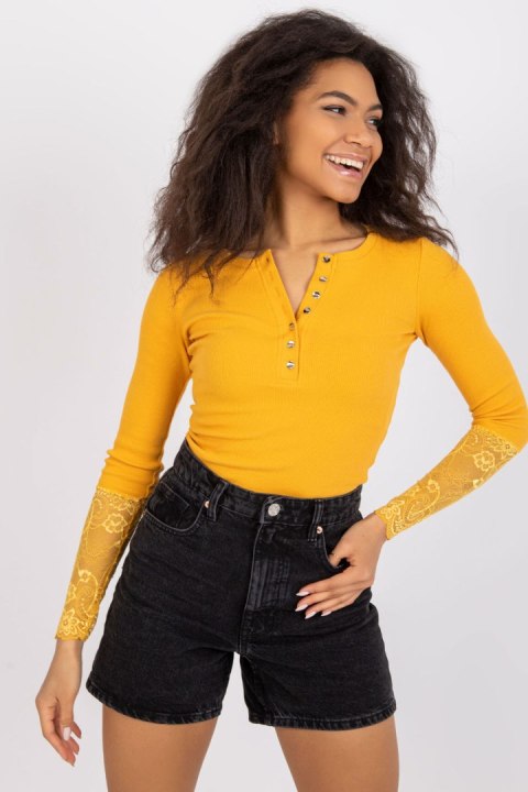 Bluzka Model RV-BZ-7532.29 Light Orange - Rue Paris Rue Paris Bluzka Model RV-BZ-7532.29 Light Orange - Rue Paris Rue Paris