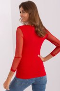 Bluzka Model RV-BZ-7839.88P Red - Rue Paris Rue Paris Bluzka Model RV-BZ-7839.88P Red - Rue Paris Rue Paris