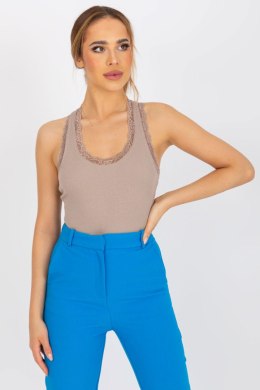 Koszulka Top Model RV-TP-7990.17 Dark Beige - Rue Paris Rue Paris