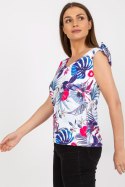 Koszulka Top Model WN-TP-1482-4.67 White/Navy - Rue Paris Rue Paris Koszulka Top Model WN-TP-1482-4.67 White/Navy - Rue Paris Rue Paris