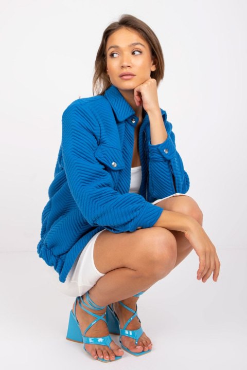 Kurtka Damska Model RV-KR-007.95P Dark Blue - Rue Paris Rue Paris Kurtka Damska Model RV-KR-007.95P Dark Blue - Rue Paris Rue Paris