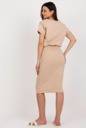Sukienka Komplet Model WN-KMPL-8191.06X Beige - Rue Paris Rue Paris Sukienka Komplet Model WN-KMPL-8191.06X Beige - Rue Paris Rue Paris