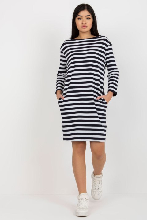 Sukienka Model LO-SK-LK-230.34X White/Navy - Rue Paris Rue Paris Sukienka Model LO-SK-LK-230.34X White/Navy - Rue Paris Rue Paris