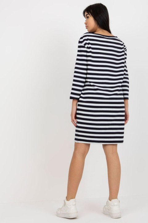 Sukienka Model LO-SK-LK-230.34X White/Navy - Rue Paris Rue Paris Sukienka Model LO-SK-LK-230.34X White/Navy - Rue Paris Rue Paris