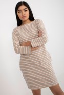 Sukienka Model LO-SK-LK-259.08 White/Beige - Rue Paris Rue Paris Sukienka Model LO-SK-LK-259.08 White/Beige - Rue Paris Rue Paris