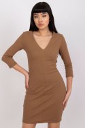 Sukienka Model RV-SK-7454.11P Brown - Rue Paris Rue Paris Sukienka Model RV-SK-7454.11P Brown - Rue Paris Rue Paris